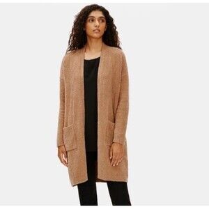 Eileen FisherHoney Organic Cotton Boucle Long Cardigan medium